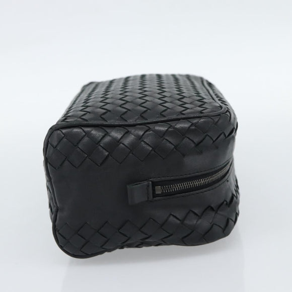 BOTTEGA VENETA INTRECCIATO Clutch Bag Leather Black Auth 188323A
