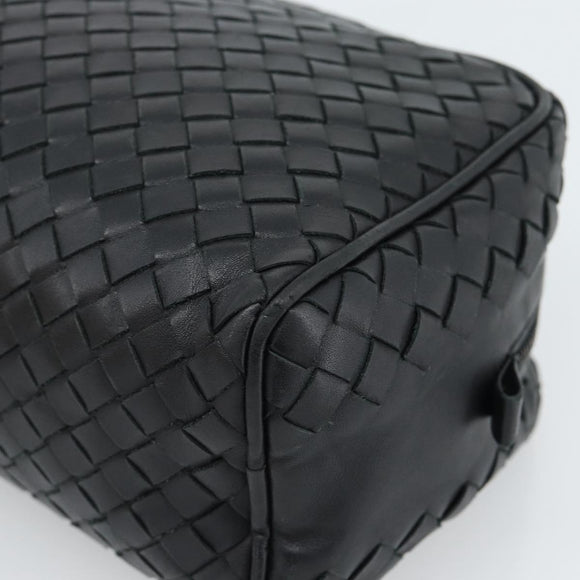 BOTTEGA VENETA INTRECCIATO Clutch Bag Leather Black Auth 188323A