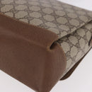 GUCCI GG Supreme Shoulder Bag PVC Beige Gold Auth 188325-13