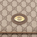 GUCCI GG Supreme Shoulder Bag PVC Beige Gold Auth 188325-14