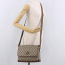 GUCCI GG Supreme Shoulder Bag PVC Beige Gold Auth 188325-24