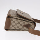 GUCCI GG Supreme Shoulder Bag PVC Beige Gold Auth 188325-4