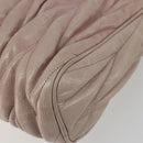 Miu Miu Matelasse Hand Bag Lamb Skin Pink Gold Auth 188328A-9