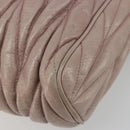 Miu Miu Matelasse Hand Bag Lamb Skin Pink Gold Auth 188328A-15