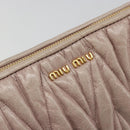 Miu Miu Matelasse Hand Bag Lamb Skin Pink Gold Auth 188328A-17