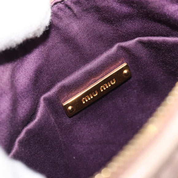 Miu Miu Matelasse Hand Bag Lamb Skin Pink Gold Auth 188328A