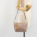Miu Miu Matelasse Hand Bag Lamb Skin Pink Gold Auth 188328A-22