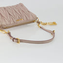 Miu Miu Matelasse Hand Bag Lamb Skin Pink Gold Auth 188328A-7