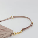 Miu Miu Matelasse Hand Bag Lamb Skin Pink Gold Auth 188328A-8