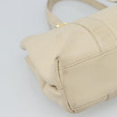 Christian Dior Hand Bag Leather Beige Gold Auth 188329-15