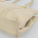 Christian Dior Hand Bag Leather Beige Gold Auth 188329-16