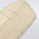 Christian Dior Hand Bag Leather Beige Gold Auth 188329-9
