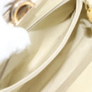 Christian Dior Hand Bag Leather Beige Gold Auth 188329-22