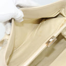 Christian Dior Hand Bag Leather Beige Gold Auth 188329-23