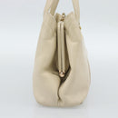 Christian Dior Hand Bag Leather Beige Gold Auth 188329-3