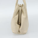 Christian Dior Hand Bag Leather Beige Gold Auth 188329-4