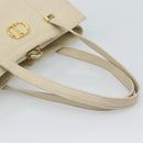Christian Dior Hand Bag Leather Beige Gold Auth 188329-7