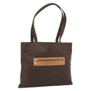 CELINE Macadam Canvas Tote Bag PVC Leather Brown gold Auth 188332A-1