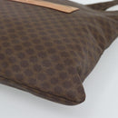CELINE Macadam Canvas Tote Bag PVC Leather Brown gold Auth 188332A-9