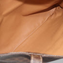 CELINE Macadam Canvas Tote Bag PVC Leather Brown gold Auth 188332A-10
