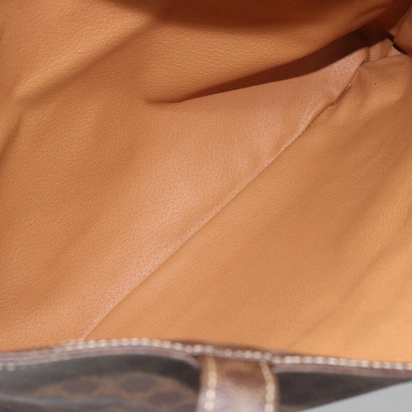 CELINE Macadam Canvas Tote Bag PVC Leather Brown gold Auth 188332A