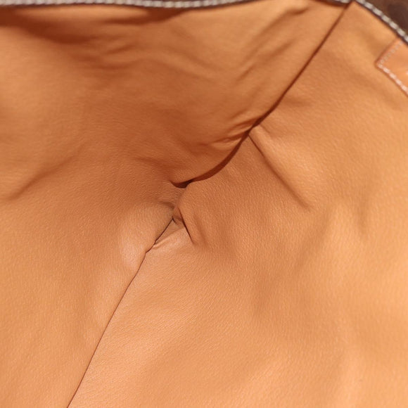 CELINE Macadam Canvas Tote Bag PVC Leather Brown gold Auth 188332A