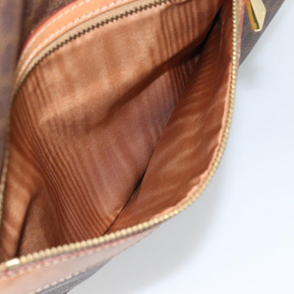 CELINE Macadam Canvas Tote Bag PVC Leather Brown gold Auth 188332A