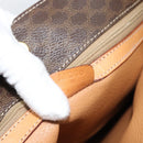 CELINE Macadam Canvas Tote Bag PVC Leather Brown gold Auth 188332A-12