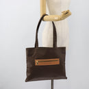 CELINE Macadam Canvas Tote Bag PVC Leather Brown gold Auth 188332A-22
