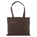 CELINE Macadam Canvas Tote Bag PVC Leather Brown gold Auth 188332A-2