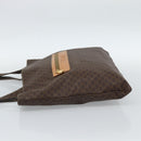 CELINE Macadam Canvas Tote Bag PVC Leather Brown gold Auth 188332A-3