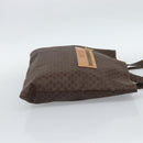 CELINE Macadam Canvas Tote Bag PVC Leather Brown gold Auth 188332A-4
