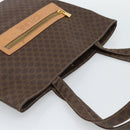 CELINE Macadam Canvas Tote Bag PVC Leather Brown gold Auth 188332A-6