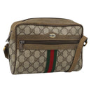 GUCCI GG Supreme Shoulder Bag PVC Beige Auth 188336-1