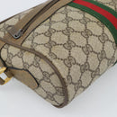 GUCCI GG Supreme Shoulder Bag PVC Beige Auth 188336-14