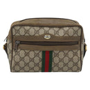 GUCCI GG Supreme Shoulder Bag PVC Beige Auth 188336-13