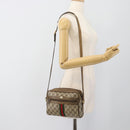 GUCCI GG Supreme Shoulder Bag PVC Beige Auth 188336-21