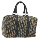 Christian Dior Trotter Canvas Boston Bag Navy Silver Auth 188337-1
