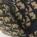 Christian Dior Trotter Canvas Boston Bag Navy Silver Auth 188337-9