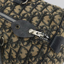 Christian Dior Trotter Canvas Boston Bag Navy Silver Auth 188337-11