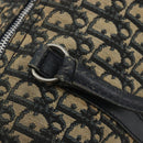 Christian Dior Trotter Canvas Boston Bag Navy Silver Auth 188337-10