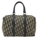Christian Dior Trotter Canvas Boston Bag Navy Silver Auth 188337-13
