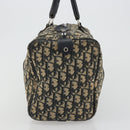 Christian Dior Trotter Canvas Boston Bag Navy Silver Auth 188337-4