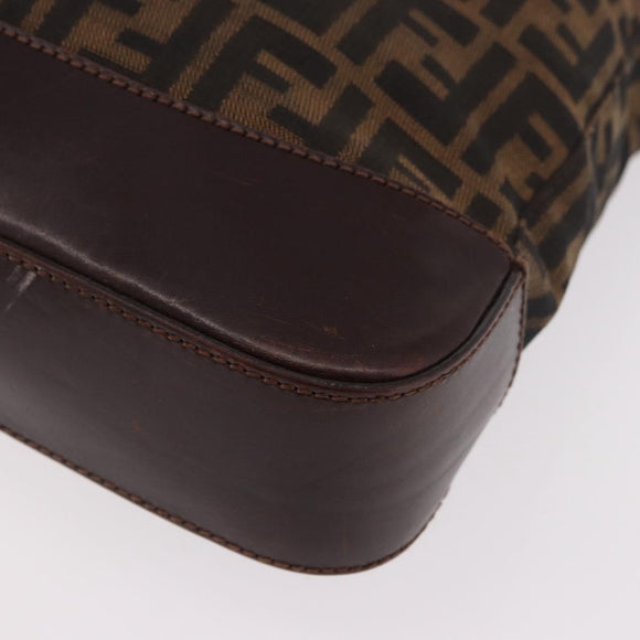 FENDI Zucca Canvas Tote Bag Black Brown Auth 188339A