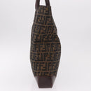FENDI Zucca Canvas Tote Bag Black Brown Auth 188339A-3
