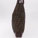 FENDI Zucca Canvas Tote Bag Black Brown Auth 188339A-4