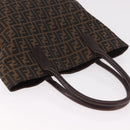 FENDI Zucca Canvas Tote Bag Black Brown Auth 188339A-6