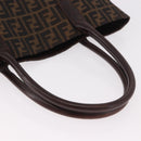 FENDI Zucca Canvas Tote Bag Black Brown Auth 188339A-7