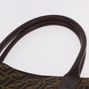 FENDI Zucca Canvas Tote Bag Black Brown Auth 188339A-8
