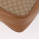 CELINE Macadam Canvas Shoulder Bag PVC Beige Gold Auth 188342A-10